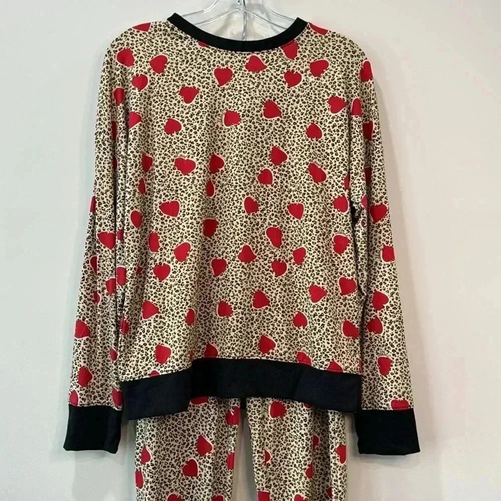 DKNY Animal Print Two Piece Pajamas Set - Size S